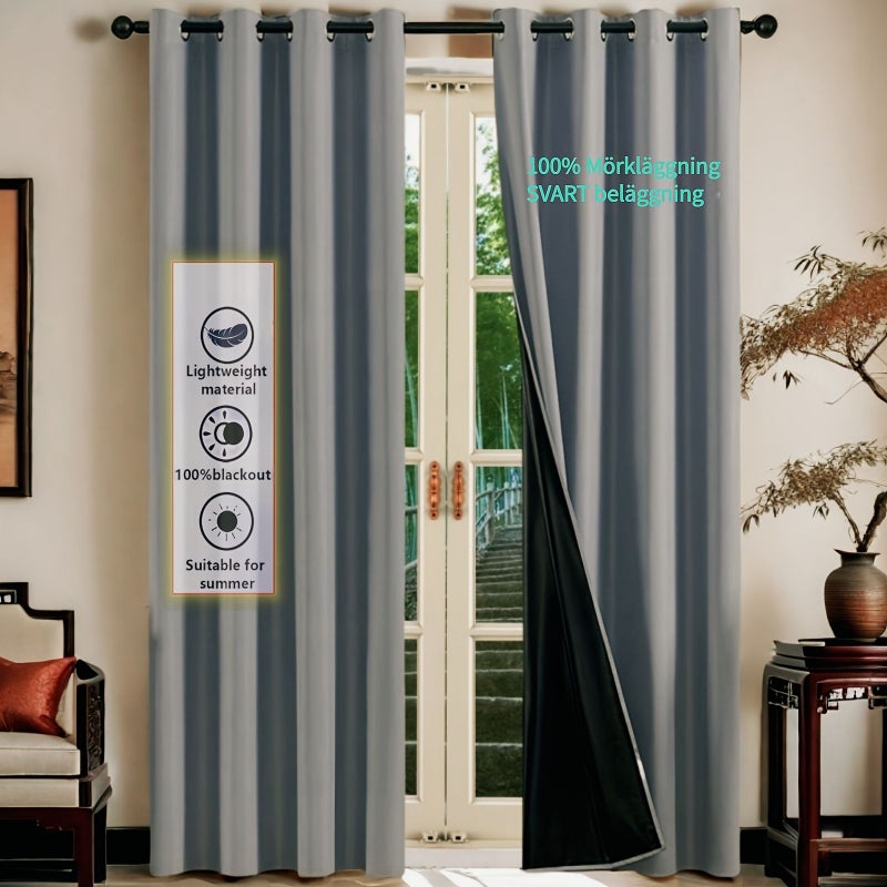 Luxurious Purple Blackout Curtain Panel 53x54 Inch Grommet Full Privacy Bedroom Decor - Image 2