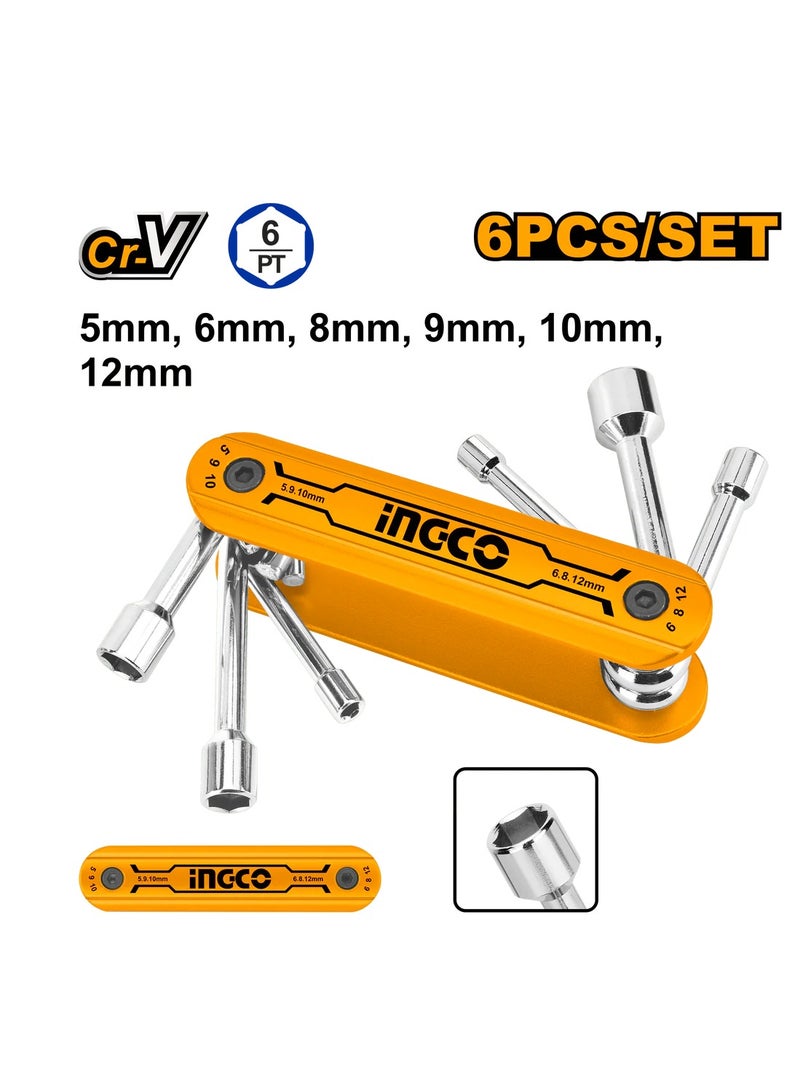 إنجكو مجموعة مفكات صواميل قابلة للطي من INGCO، 6 قطع - HFND0601 - Image 4