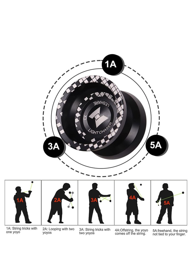 Excefore Yoyo, Responsive Yoyo, N11 Professional Unresponsive Yoy N11 Alloy Aluminum YoYo Ball, Super Durable+ Yoyo Glove+5 Yoyo Strings, Suitable for beginners adults and children - Image 3
