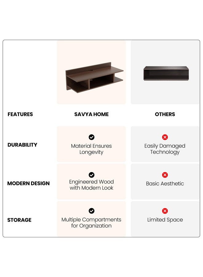 SAVYA HOME SAVYA HOME Wall Mount TV Unit | Premium Engineered Wood | Elegant Look | TV Cabinet for Living Room, Bedroom & Office | Space Saving Design | TV Unit with Storage Cabinet | Brown  - Image 5