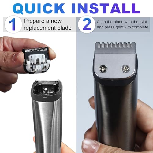 DODAER 59300 Stainless Steel Replacement Detachable 30mm Standard Blade Compatible with WHAL All in One Lithium Ion Trimmer 9864/9864SS/9686/9818A/9854L/9876L/9854/WSS3L/SS2L etc (2 Pack) - Image 5