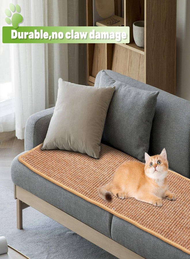 Uranshin Natural Sisal Cat Scratcher Mat, Wall Scratcher Carpet, Cat Climbing Wall, Large Tall Scratching Post, Sofa Protector, Scratching Mat Pad for Indoor Cats (Brown, 39.3" Lx15.7 W, 1PC) - Image 3