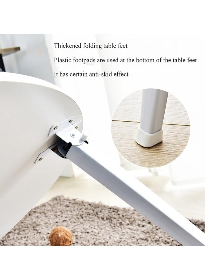 جيجيرو طاولة قهوة دائرية قابلة للطي، طاولة منخفضة على الطراز الياباني، مكتب دراسة للتاتامي، الجلوس على الأرض، غرفة نوم، نافذة خليجية، غرفة شاي، لون أبيض - Image 5