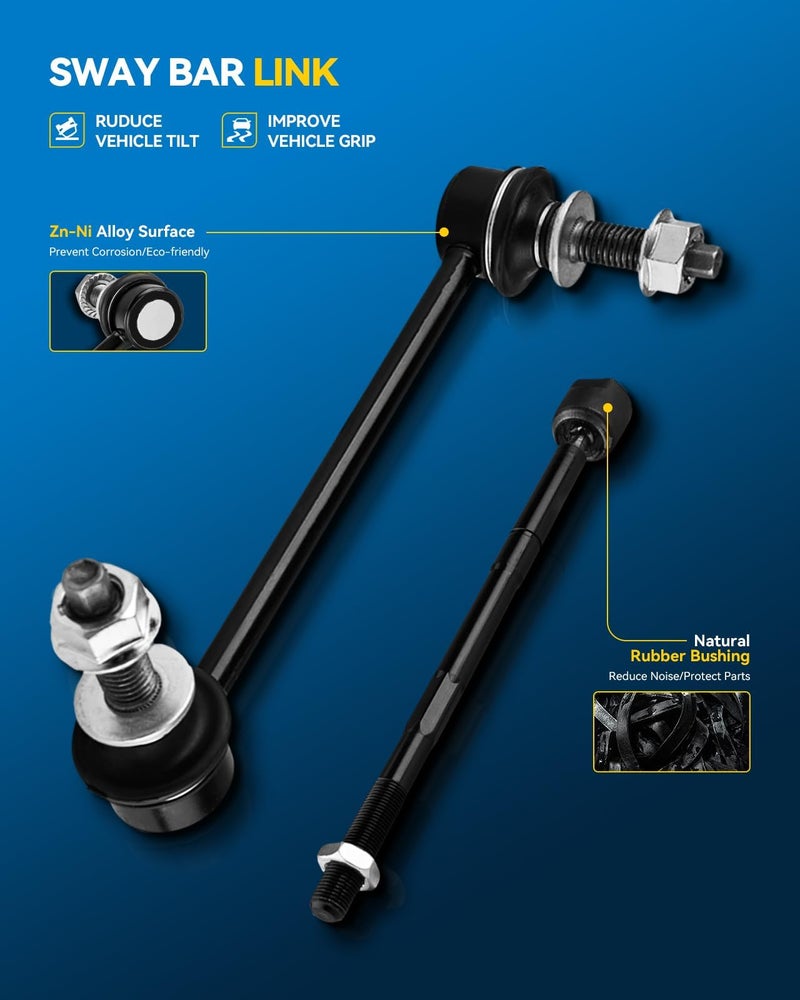 PHILTOP 10pcs Front Suspension Kit Fit for Toyota Camry 2002-2003, Highlander 2004-2007, RX350 2007-2009, RX330 2004-2006, Solara 2004-2008, Control Arms w/Ball Joints K620334, K620333, K90346, K90347 - Image 3