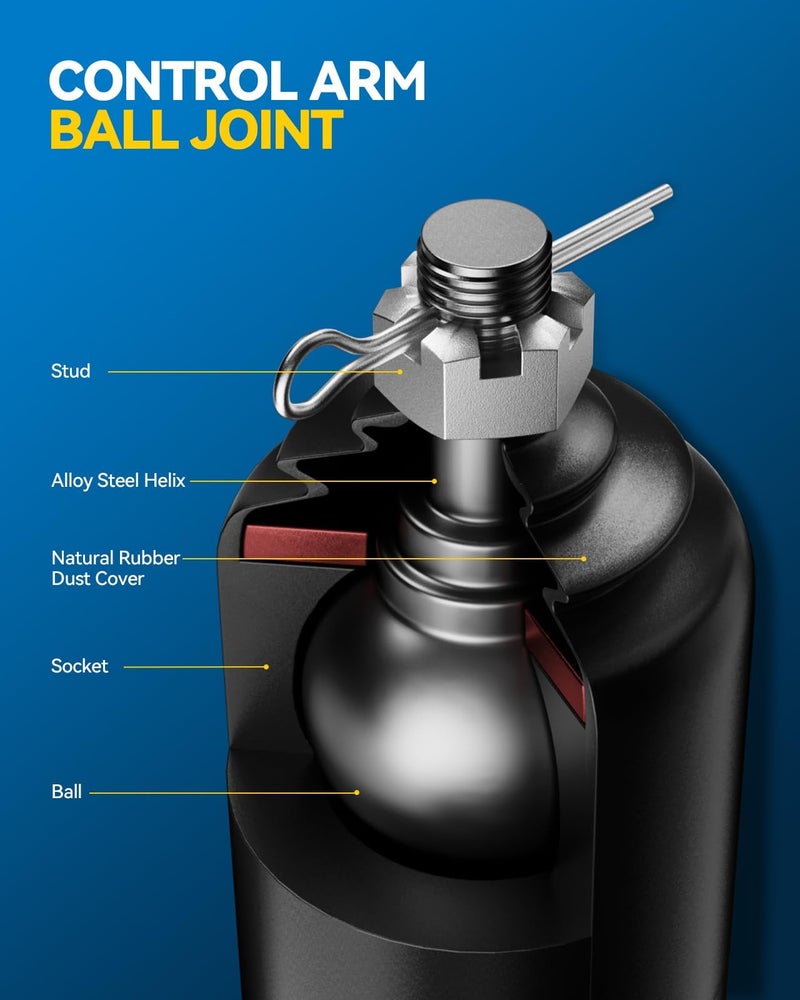 PHILTOP 10pcs Front Suspension Kit Fit for Toyota Camry 2002-2003, Highlander 2004-2007, RX350 2007-2009, RX330 2004-2006, Solara 2004-2008, Control Arms w/Ball Joints K620334, K620333, K90346, K90347 - Image 5