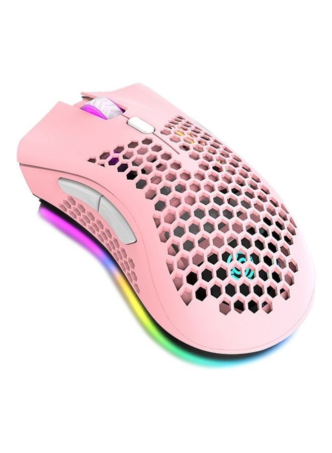 نيبمينينت ماوس لاسلكي بإضاءة متعددة الألوان RGB وردي