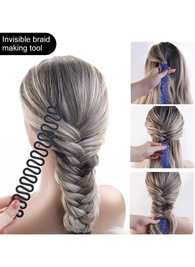 Premify 6  Pieces Terry Tool Set, Hair Styling Accessories Kit For Women & Girls, Bun Maker French Braiding Tools For Making Diy Hair Fashion Styles, Hair Braiders For Twist Ponytail Maker (Black)  - Image 3