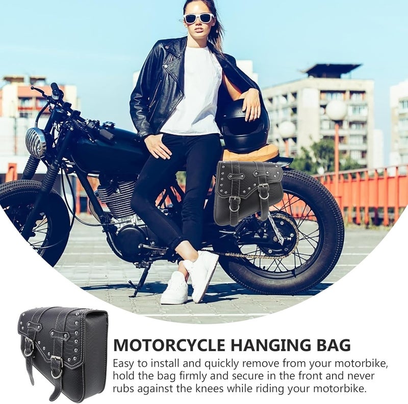 Motorcycle Side Pouch Tool Bag for Motorbike Storage, Hanging Saddlebag Pair Compatible with Jinji 300 and 500ac Cruiser Riders - Image 3