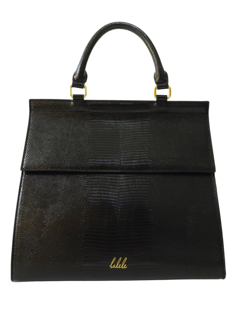 Lalele Large Lunchbag - Black Lizard  - Image 1