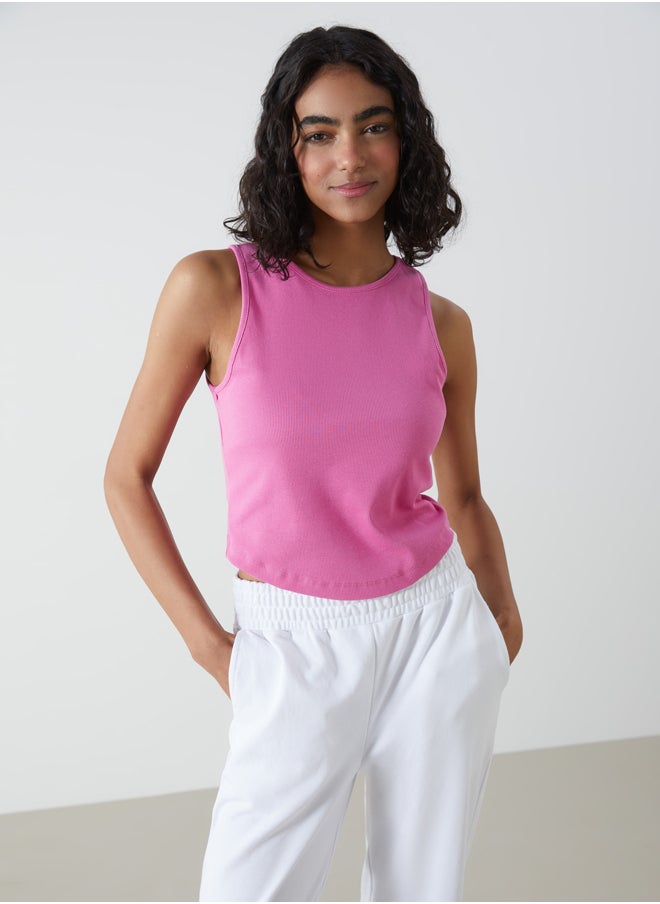 LC WAIKIKI - Crew Neck Textured Women's Tank Top - Image 1