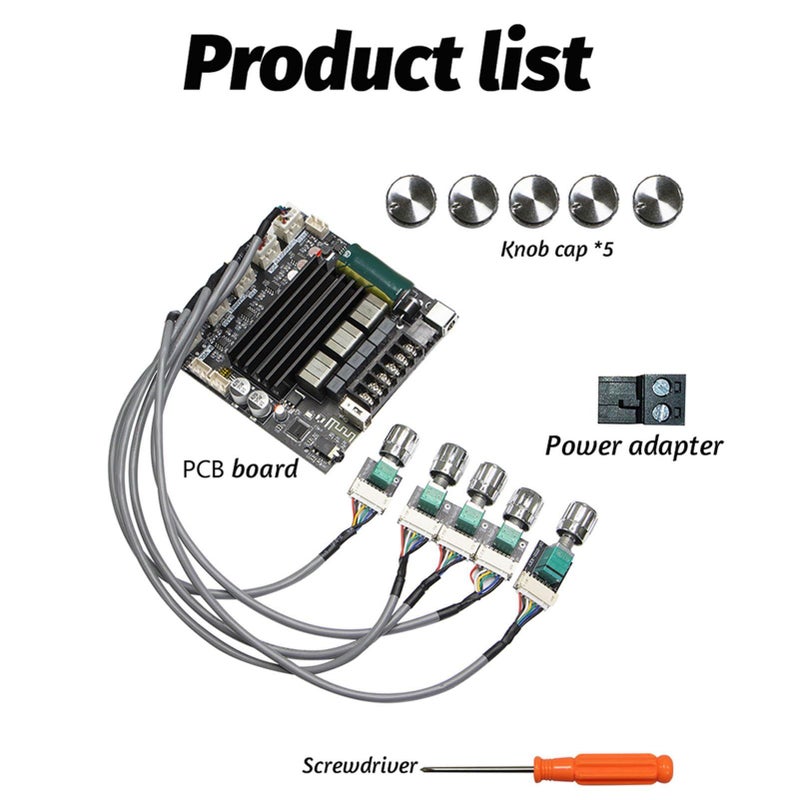 2 Channel Bluetooth Digital Amplifier Board 100W Power Amp Module TPA3221 Chip With Extension Cable For Home Theater Square And DIY Speakers - Image 3