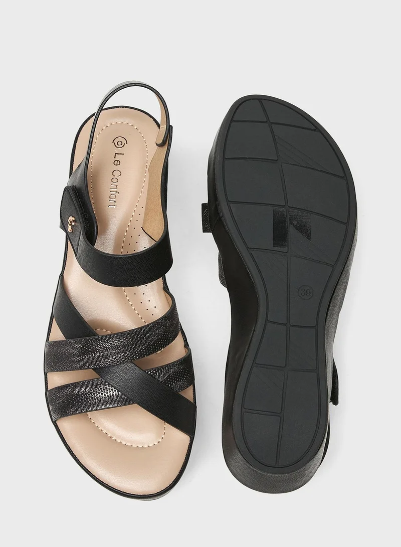 لو كونفورت Multi Strap Wedge Sandals