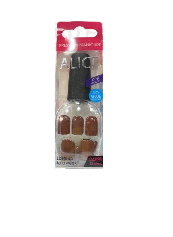 Alice PRESS ON MANICURE NO GLUE NEEDED NAILS 24PCS  - Image 1