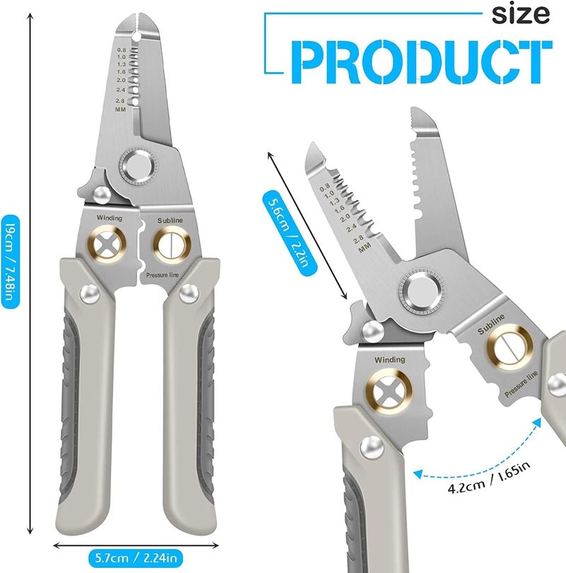 MATSON Multifunctional Wire Stripper Crimper Cable Cutter Pliers Professional Electrical Wire Stripping Tool Multipurpose Wire Stripper for Electrical Cable Cutting WIRE STRIPPER - Image 2