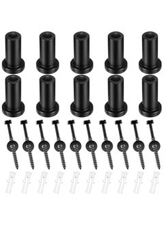 Arabest 10 Set Barn Door Spacers Kit Sliding Replacement Barn Door Rail Track Hardware Wall Spacers with Screws Lag Bolts Wall Anchor for Connecting Track Connection Device, Metal  - Image 1