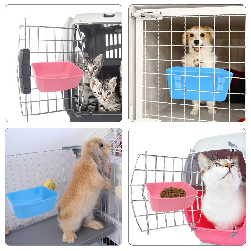 Wanheart 6 Pack Feeder (Blue, Pink), Hanging Feeder,Food and Water Container, Bath Water Bowl Universal for Birds Hamsters Mice Rats Rabbit Guinea Pig Small Pets (S) - Image 4