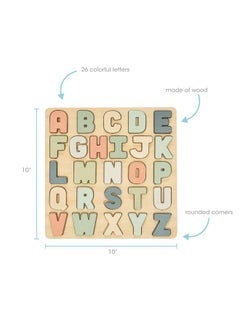 pearhead Wooden Alphabet Puzzle, Colorful Abc Letters, Interactive Learning Board Educational Montessori Toy, Baby And Toddler Ages 1+ Years  - Image 4