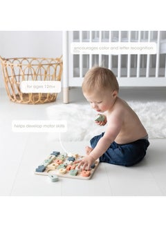 pearhead Wooden Alphabet Puzzle, Colorful Abc Letters, Interactive Learning Board Educational Montessori Toy, Baby And Toddler Ages 1+ Years  - Image 3
