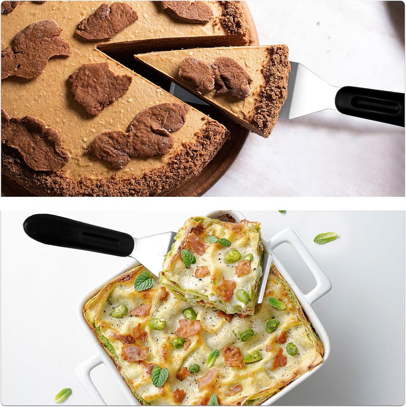 RCMo Small Spatula Professional Mini Serving Spatula, 2 Pieces Stainless Steel Metal Spatulas Set, Cutter and Serve Turner for Kitchen, Flipping or Cooking for Brownie, Cookie, Lasagna, Pancakes or Cake - Image 5