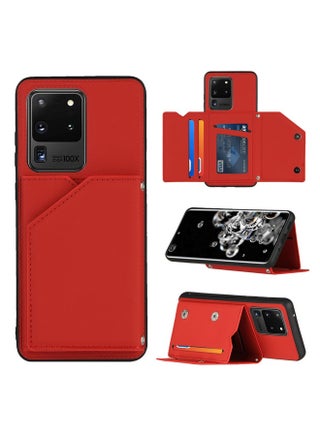 Case Cover For Samsung Galaxy S20 Ultra Skin Feel PU + TPU + PC Back Cover Shockproof Case with Card Slots & Holder & Photo Frame(Red) - pzsku/ZAE6218F6E3DA366249FEZ/45/1753892136/5a95d081-4afe-438f-a3aa-cfd91f112b4f