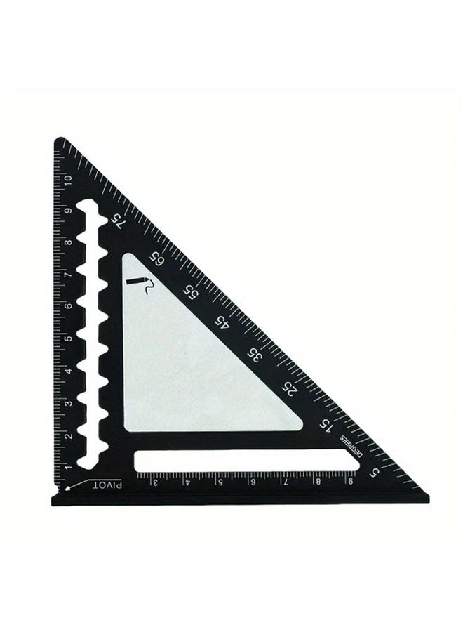 Blue 4 Inch Mini Triangular Ruler Metric Scale Aluminum Alloy High Precision Woodworking Tool - Image 5
