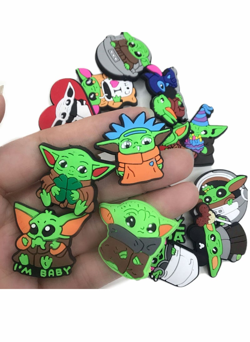 Yoda Cartoon Shoe Charms for Crocs, 16 Pcs PVC Accessories for Men, Women, Kids, Perfect for Parties and Birthday Gifts - Image 2