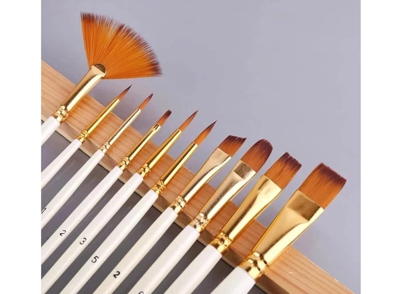 Twizzle Painting Brushes Set of 12 Round, Flat Mix Synthetic Hairs Assorted Paint Brush for Acrylic/Watercolor/Oil Brushes Set for Painting(Wood) - Image 2