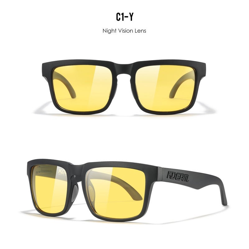 KDEAM Square Outdoor Polarized Sunglasses - Classic All-Match Unisex Eyewear for Fishing and Sports
