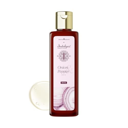 Indulgeo Essentials Nourishing Onion Hair Oil, Unlock Hair Growth and Control Hair Fall - Infused with Pepper Extracts – 100ml - Image 1