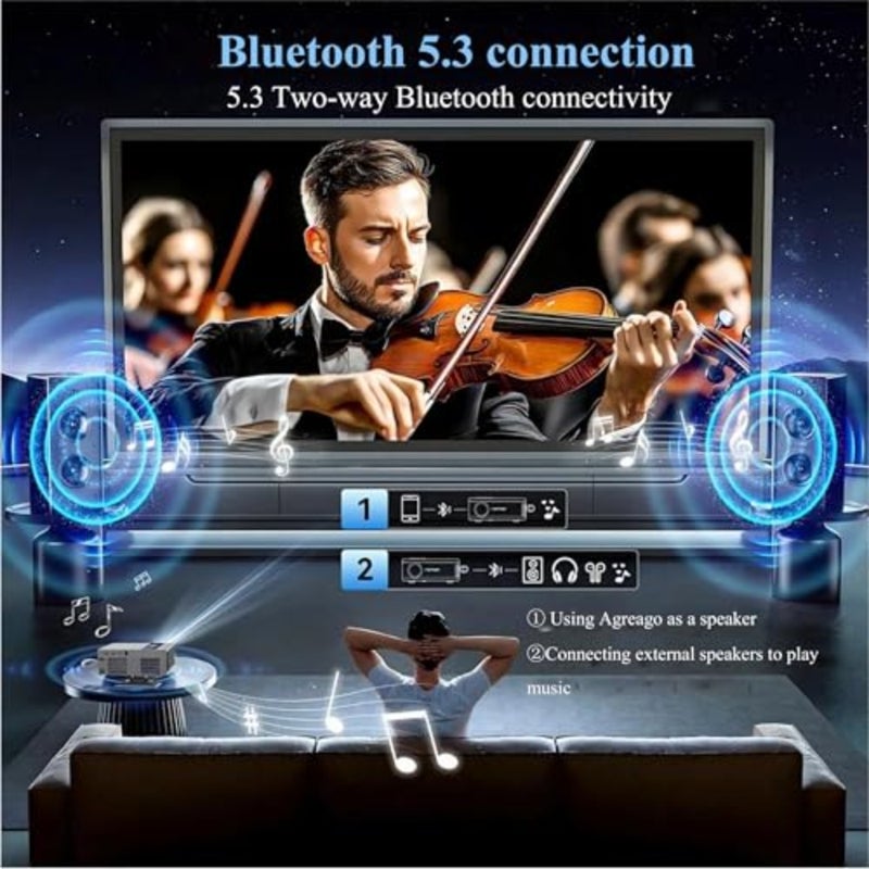 جهاز عرض X6 Ultra [تركيز تلقائي/ركيزة ودعامة مجانية] مع تلفزيون Android 11.0، 900ANSI 18000Lemns أجهزة عرض WiFi6 Bluetooth أصلية 1080P، جهاز عرض ذكي يدعم 4K، مسرح منزلي للهاتف، HDMI، USB - Image 4
