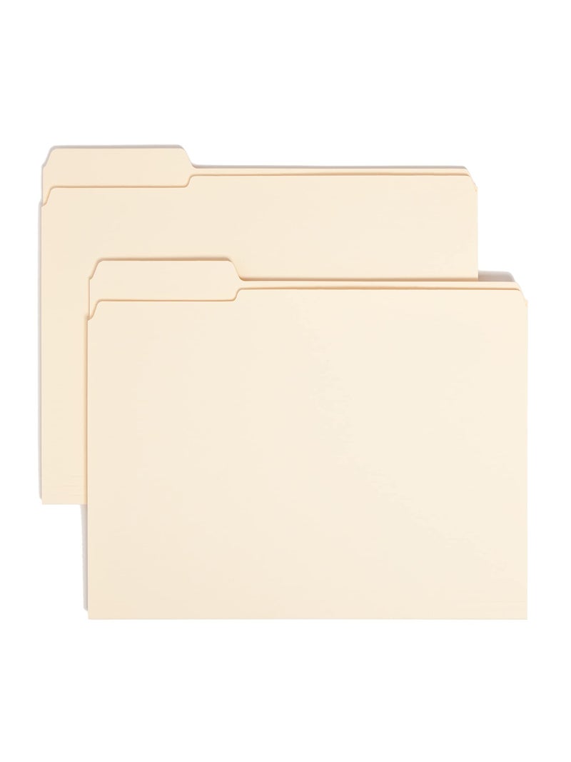Smead File Folder, Reinforced 1/3-Cut Tab, Left Position, Letter Size, Manila, 100 per Box (10335) - Image 1