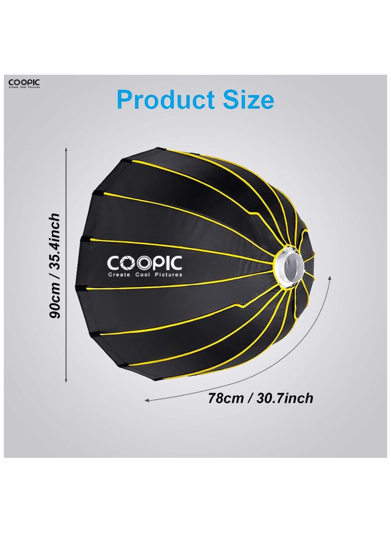 Coopic COOPIC CS-90 90cm/35.4inch 2-Pack Large Portable Softbox Professional Deep Parabolic Photography Quick Softbox with Carrying Bag for Live Stream Studio Photography Portrait Video,etc  - Image 2