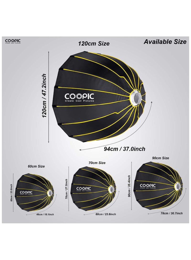 Coopic COOPIC CS-90 90cm/35.4inch 2-Pack Large Portable Softbox Professional Deep Parabolic Photography Quick Softbox with Carrying Bag for Live Stream Studio Photography Portrait Video,etc  - Image 3