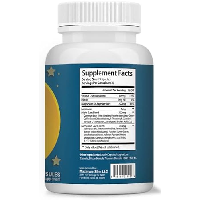 Maximum Slim Nighttime Weight Support – Gentle Fat Burning & Sleep Aid – African Mango, Resveratrol & Green Tea – Non-GMO, Vegan, 60 Capsules - Image 3