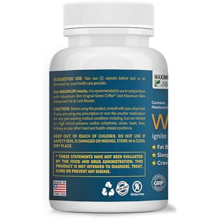 Maximum Slim Nighttime Weight Support – Gentle Fat Burning & Sleep Aid – African Mango, Resveratrol & Green Tea – Non-GMO, Vegan, 60 Capsules - Image 2