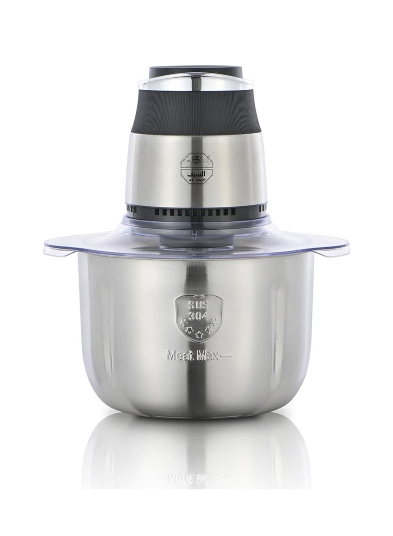 Alsaif Al Saif steel food processor, 4 liters - 800 watts 4 L 800 W E02431 SILVER - Image 1