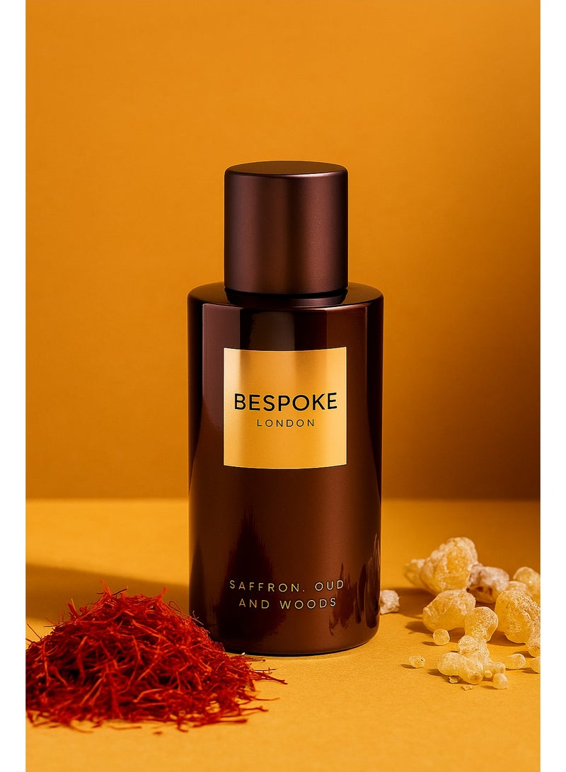 BESPOKE LONDON عطر بيسبوك لندن الزعفران، العود والأخشاب EDP 100 مل، عطر بجودة ممتازة، عطر للرجال، شرقي، خشبي، مزيج فاخر من العطور للرجال. - Image 4