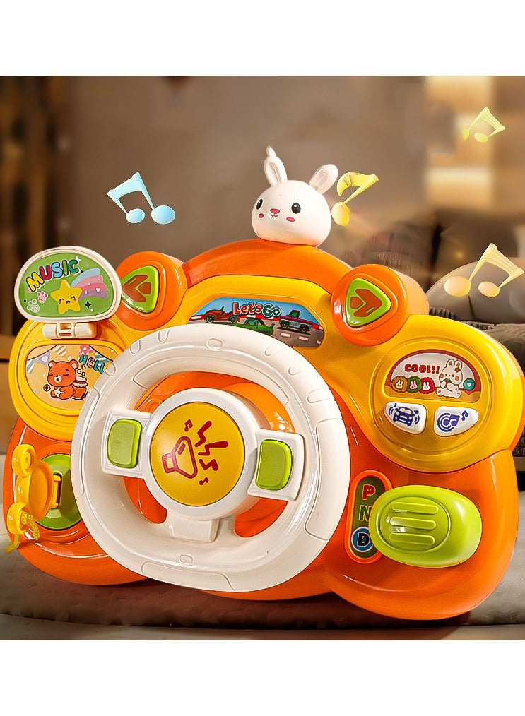 هالامودو لعبة عجلة القيادة مع الصوت والضوء ، تتظاهر بمحاكي القيادة ، لعبة الحسية للتعلم التعليمي التفاعلي للأطفال الصغار - Image 5