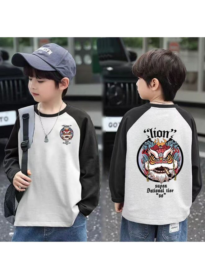 Boys' Raglan Sleeve Long-sleeved T-shirt Spring And Autumn Children's Base Shirt Cartoon Middle And Big Children's Top Trendy - Image 4