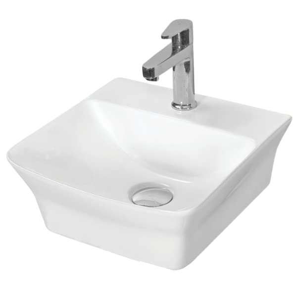 Nirant Ceramic Wall Mount Wash Basin Wall Hung Glossy White Finish Wall Mounted Sink Bathroom Sink Kitchen Sink Outdoor Sink Viva - Image 5