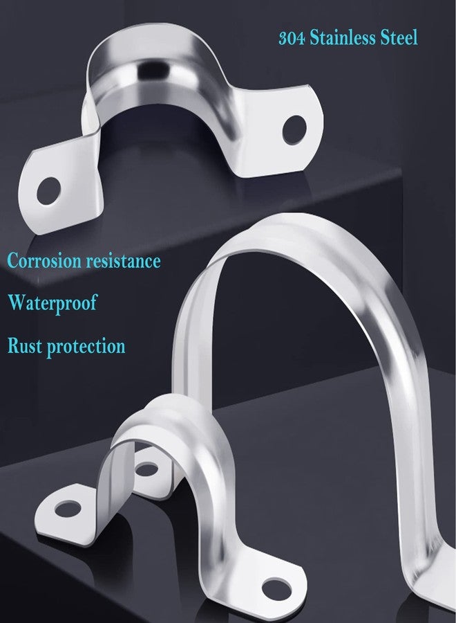 AKIHISA Pipe Clamps, 10 Pcs U Tube Strap Clamp, 304 Stainless Steel 2 Hole Pipe Bracket, ID 7/9Inch(20mm) - Image 5