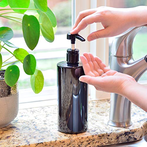 Youngever 4 Pack Pump Bottles for Shampoo, Empty Shampoo Pump Bottles, Plastic Cylinder with Lockdown-Leak Proof-Pumps (24 Ounce) - Image 4