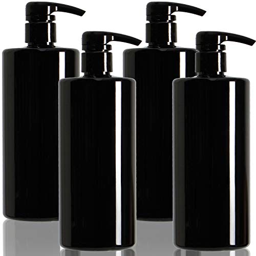 Youngever 4 Pack Pump Bottles for Shampoo, Empty Shampoo Pump Bottles, Plastic Cylinder with Lockdown-Leak Proof-Pumps (24 Ounce) - Image 1