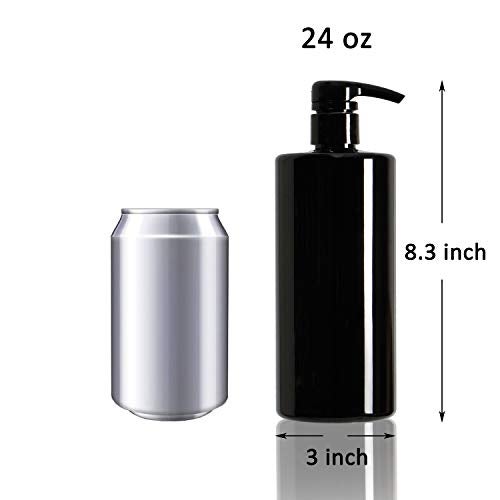 Youngever 4 Pack Pump Bottles for Shampoo, Empty Shampoo Pump Bottles, Plastic Cylinder with Lockdown-Leak Proof-Pumps (24 Ounce) - Image 2