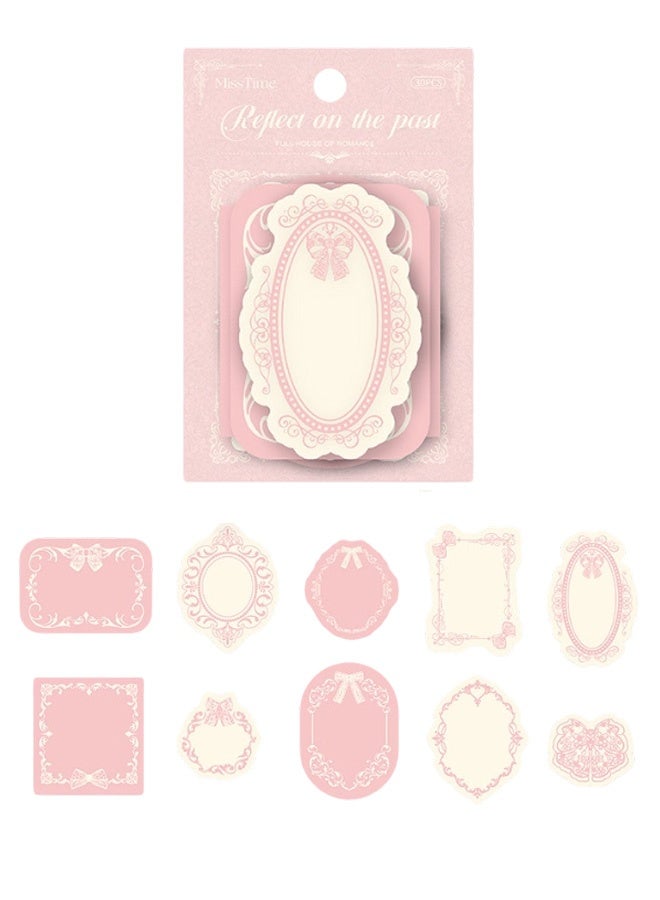 30 Pieces Light Picking Memory Past Series Relief Notes, Hand Account 3D Collage Decoration Retro Material Paper, Pink - Image 1