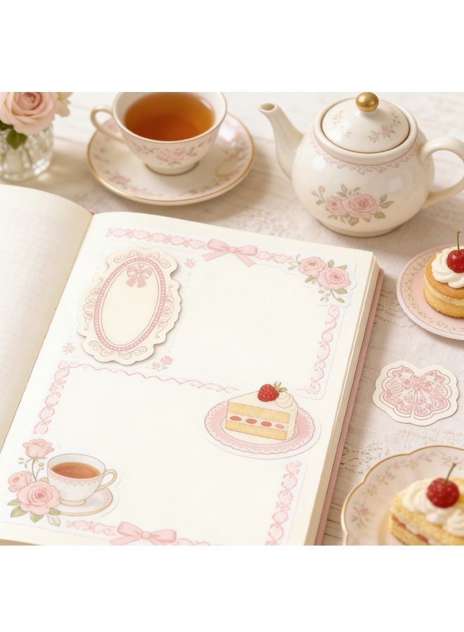 30 Pieces Light Picking Memory Past Series Relief Notes, Hand Account 3D Collage Decoration Retro Material Paper, Pink - Image 5