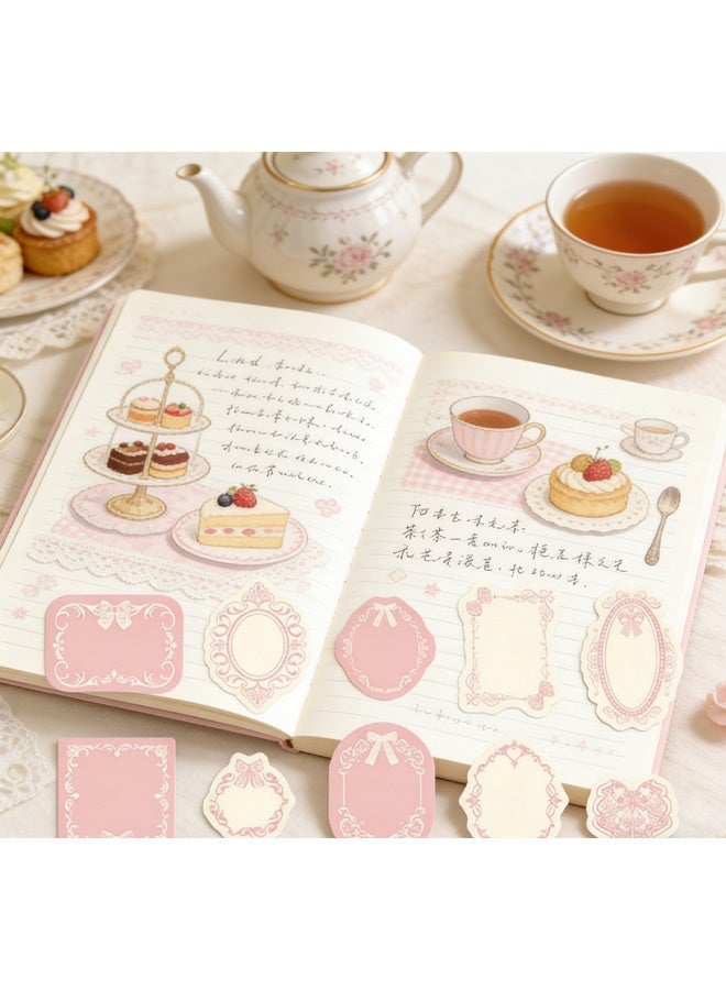 30 Pieces Light Picking Memory Past Series Relief Notes, Hand Account 3D Collage Decoration Retro Material Paper, Pink - Image 3