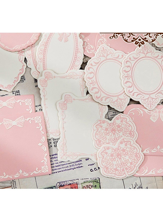 30 Pieces Light Picking Memory Past Series Relief Notes, Hand Account 3D Collage Decoration Retro Material Paper, Pink - Image 4