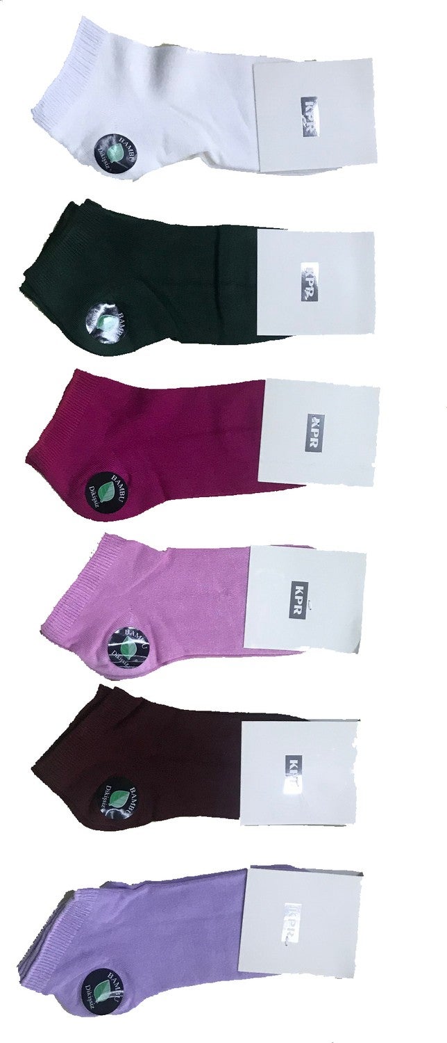 Kapar 6 Pairs of Seamless Bamboo Booties Socks 