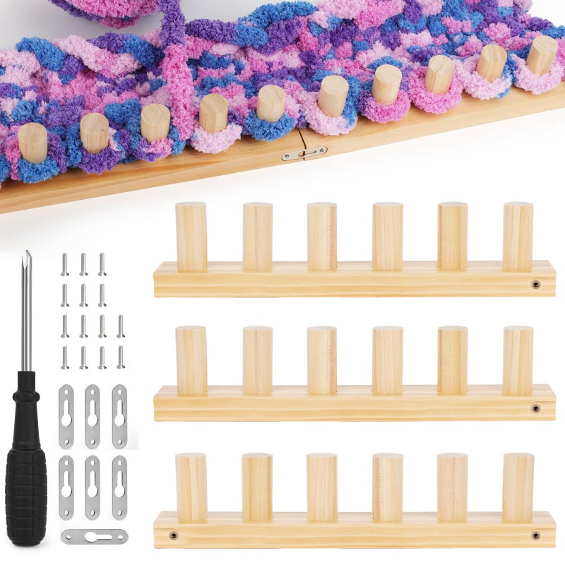 Aeelike Wooden Loom Kit for Blankets 39 inch DIY Handmade Extra Jumbo Chunky Yarn Crochet Knitting Tool Making Blanket for Adults Beginners Gift for Crafts Lover - Image 2